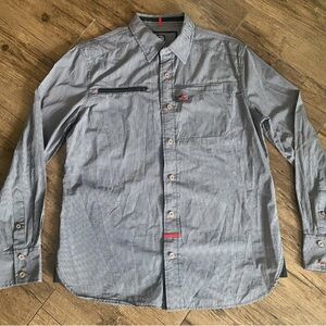 Men's Gray Button-Up Shirt CAVI M